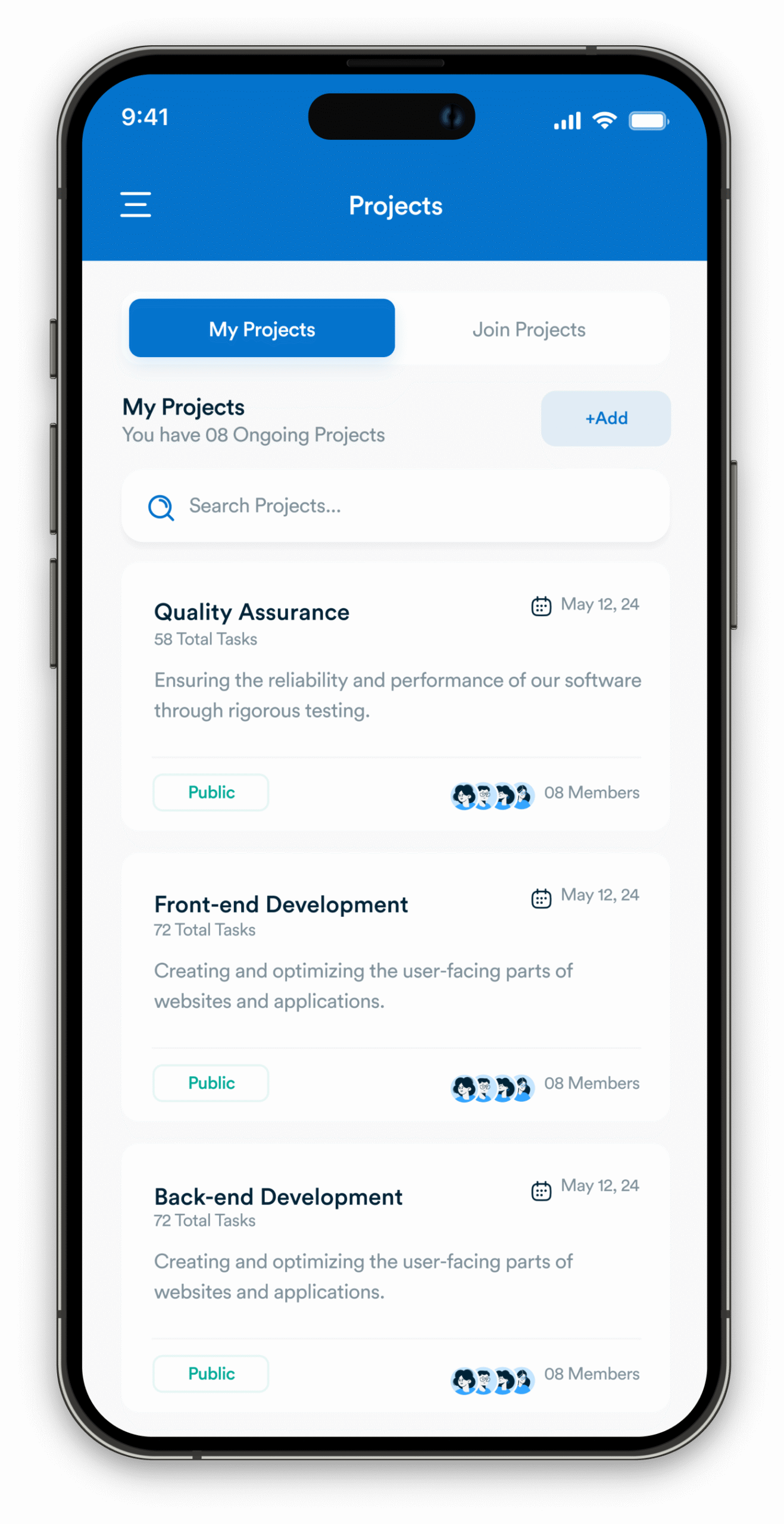 Adding a task from the Workflo mobile app