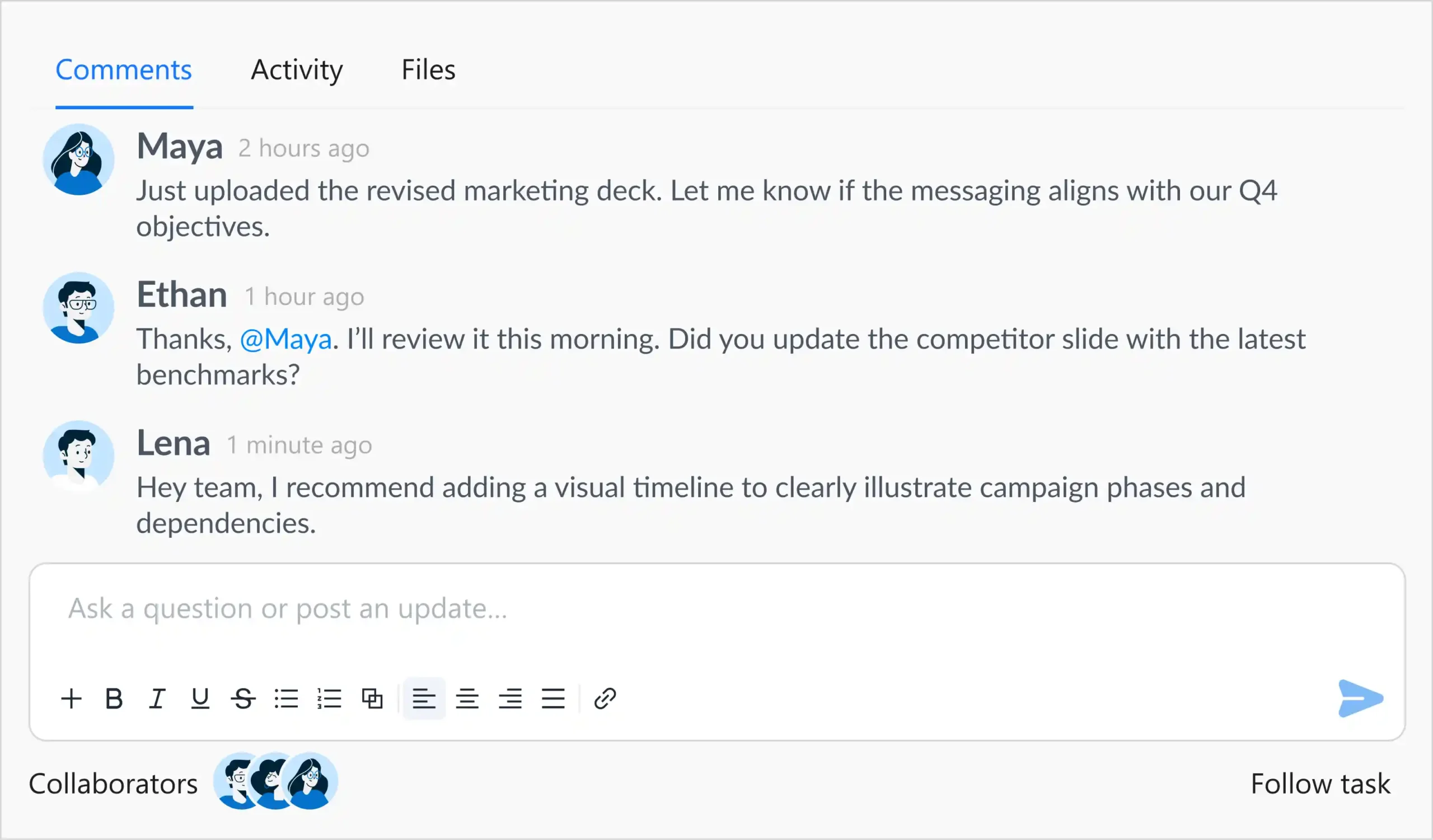 A Workflo task shared across two projects
