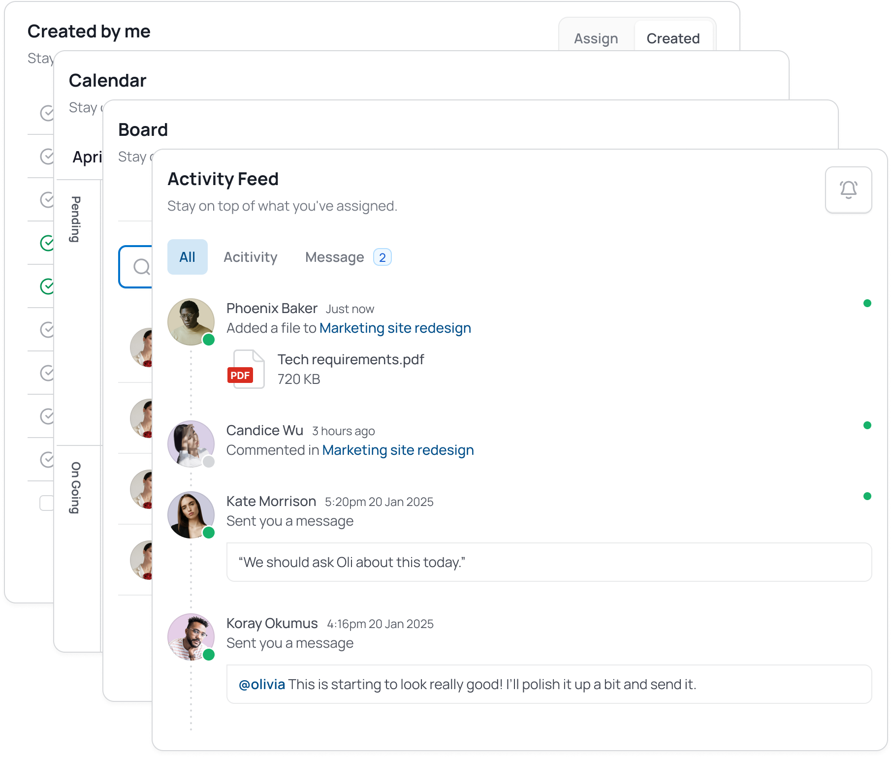 A Workflo board with cards grouped into columns